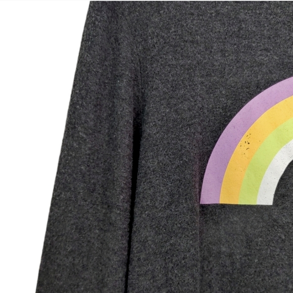 Wildfox Sommers After the Rain Gray Rainbow Sweatshirt Top Women's Size XL & XS - Picture 5 of 8